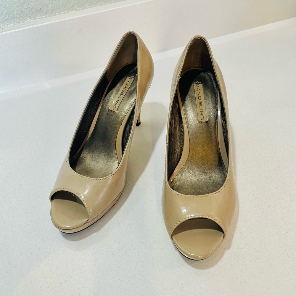 Bandolino Peep-toe Platform Patent Leather Pumps